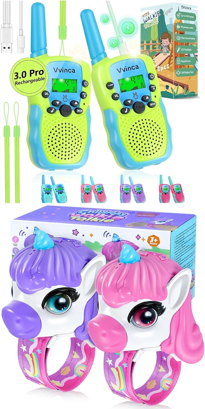 Vvinca Walkie Talkies for Kids 4 Packs