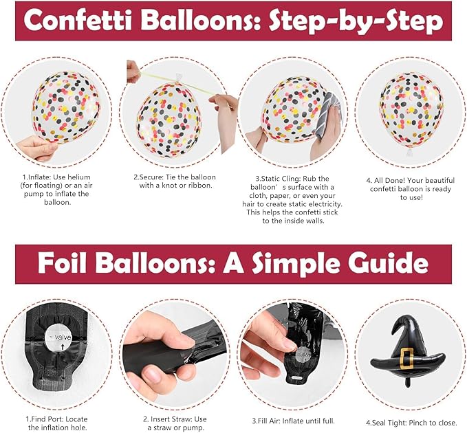 Black Burgundy Balloons, 12 Inch Maroon Black Gold Confetti Balloons with DIY Hat and Gold S-shaped Foil Balloon for Boy Girl Birthday Party Graduation Baby Shower Decorations