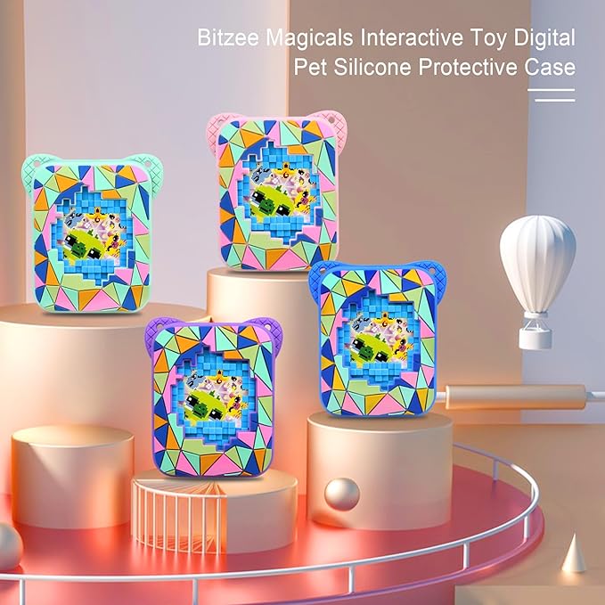 Elonbo Silicone Protective Case for Bitzee Magicals Interactive Toy, Virtual Toy Storage Cover, Electronic Pets Kids Toys Holder, Compatible with Bitzee Magicals, Purple (Only for Bitzee Magicals)