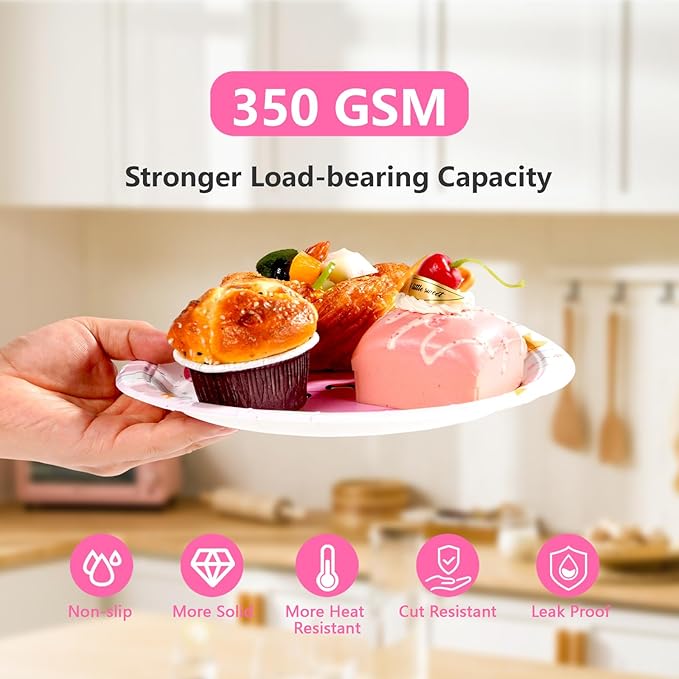96 Pcs Fournado Birthday Party Decorations for Girl Pink Tornado 4th Birthday Plates and Napkins Tableware Set Four Nado Party Decor for Girls 4 Year Old Tornado Theme Baby Shower Supplies Serves 24