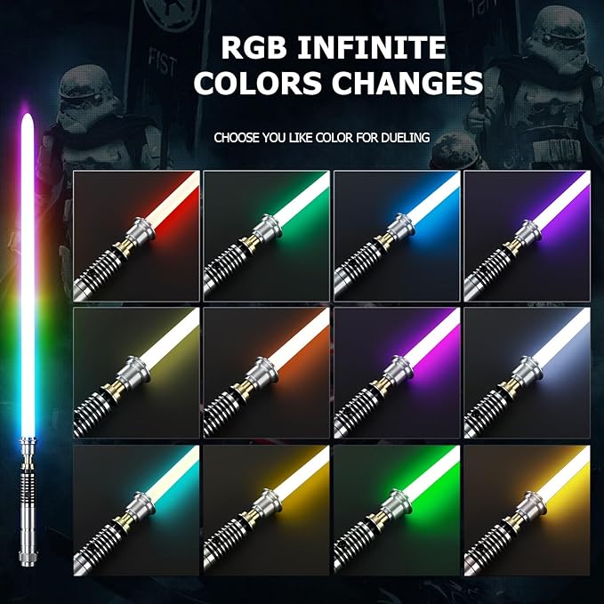 Upgrade App Control LK Dueling Lightsaber, Smooth Swing 34 Sound Effects 12 Light Effects, 16 Colors and Infinite Change Metal Light Saber for Adults (Pixel-LK)