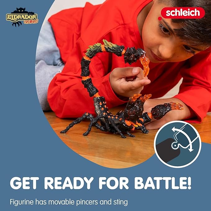 Schleich Eldrador Creatures - 8" Lava Scorpion Action Figure - Movable Scorpion Toy for Boys and Girls - Mythical Creature Figurine - Durable Fantasy Animal Beast Monster Toys for Kids Ages 7+ | 70142