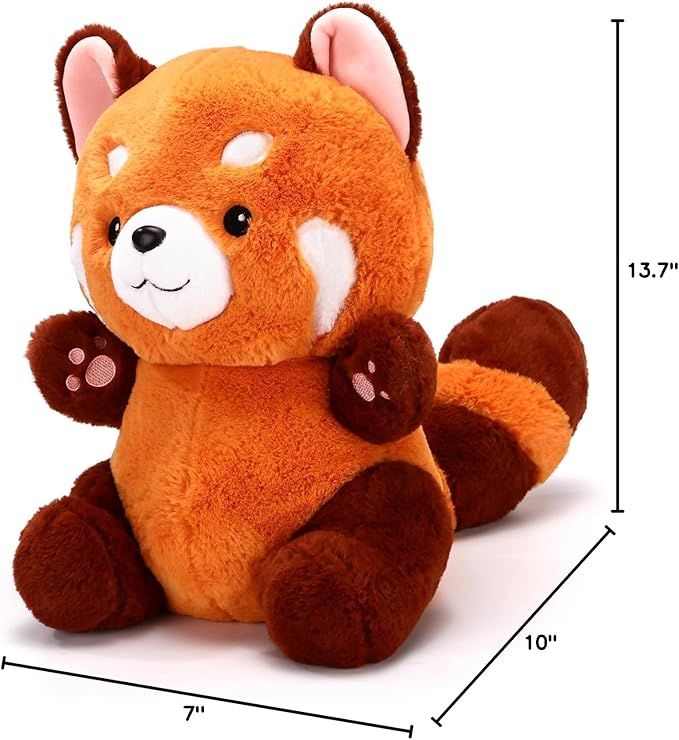 Big Red Panda Plush Toy - Red Panda Stuffed Animal Gift for Girlfriend, Kids Birthday - 13.7"