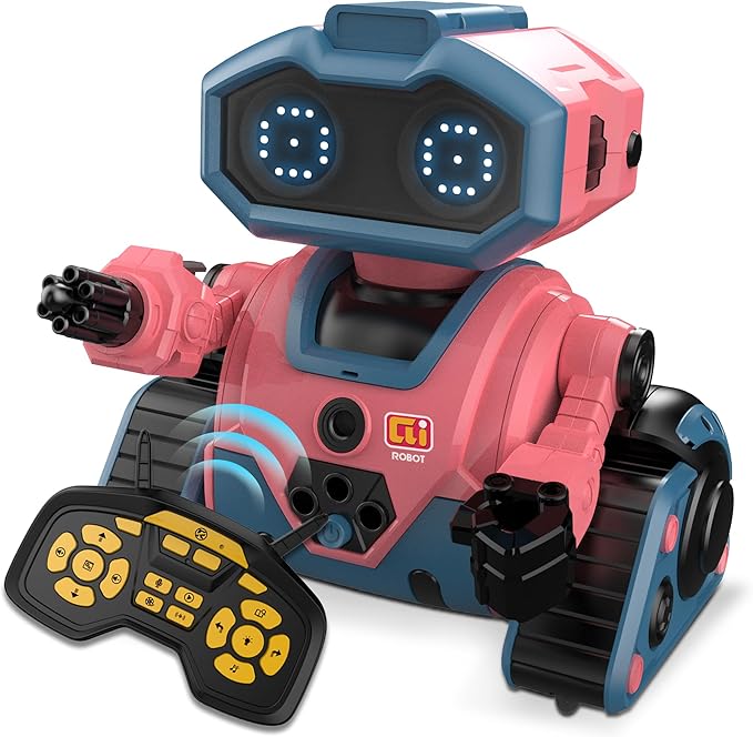 Robot Toys for Boys Girls, Rechargeable RC Robot with GestureSensing,Auto-Demonstration, Fun Gift for Kids(Pink)