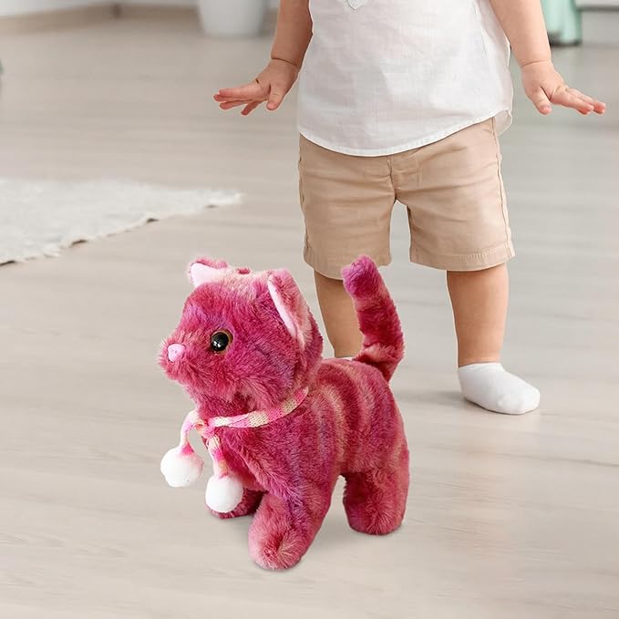 Touch Control Kitten Electronic Robot Cat Toys Interactive Cat Electronic Pets for Kids Boys Girls Birthday Gifts, Red