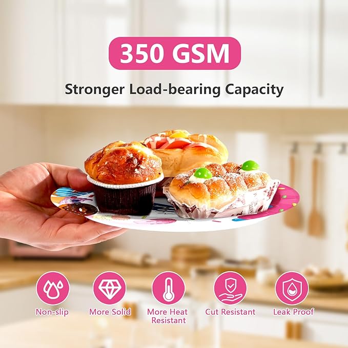 96Pcs Donut 6 7 Birthday Decorations 6/7 Birthday Plates and Napkins 67 Themed I was 6 Now I'm 7 Disposable Paper Tableware Set for Kids Boys Girls 6-7 Year Old Party Supplies Serves 24