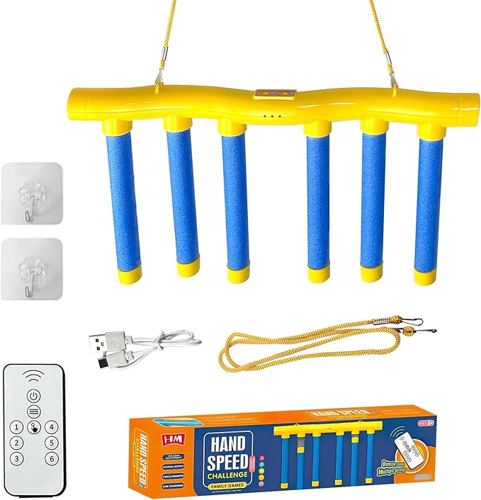 Remote Control Reflex Stick Game, Family Interactive Reaction Time Training - Falling Sticks Challenge for Hand Eye Coordination Training, Party Reflex Challenge Games & Adults/Kids (Yellow)