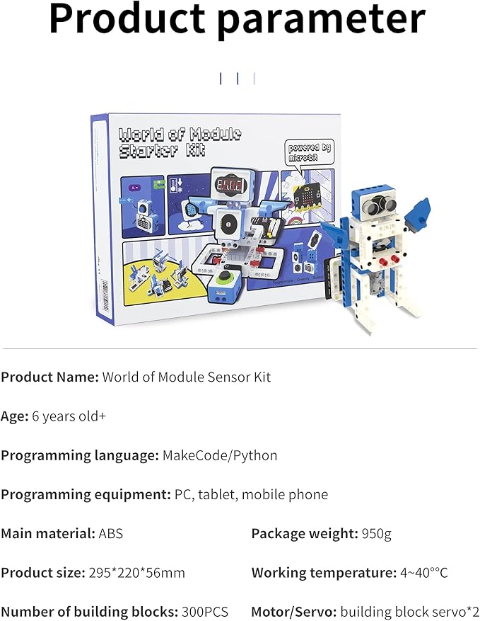 Yahboom Building Block Programming Kit Sensor Module for Kids with Micro bit V2 STEM Coding DIY Robot Kit Micro bit Programmabl Education Learn Toy for 8+