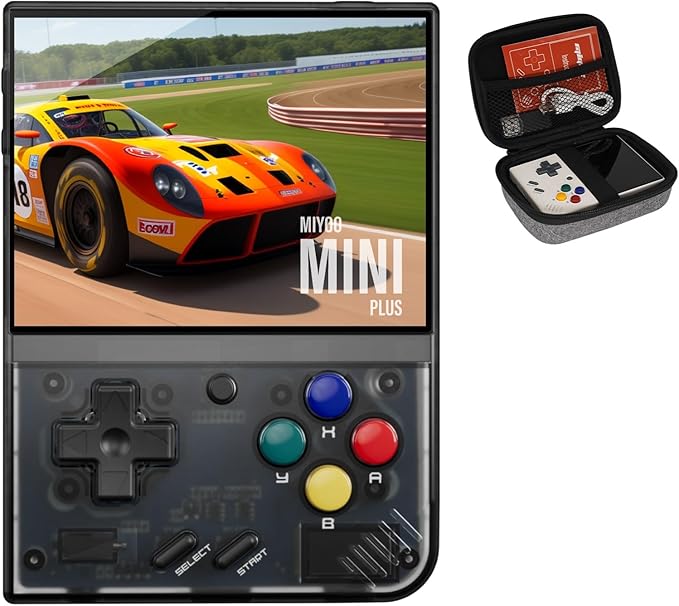 Miyoo Mini Plus 128G Retro Game Console, 3.5" HD Screen Portable Handheld Gaming System, Long Battery Life, Multi-Emulator Support for Classic Retro Games (Black 128G)
