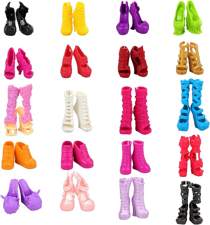 BARWA 6 Sets Doll Clothes and 6 Shoes for 11 inch Monster Girl Doll Aessories Fashion Outfits Casual Tops Pants