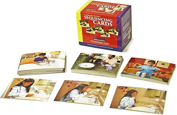 Stages Learning Materials Language Builder Sequencing Flash Cards Photo Action and Self-Help Skills Sequence Cards for Autism Education and ABA Therapy