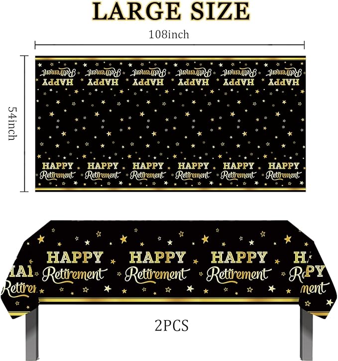 Egami 2pcs Retirement Tablecloth for Bladies and Gentlemen Retirement Party Supplies Decorations 108 inches x 54 inches for Retirement Party Supplies