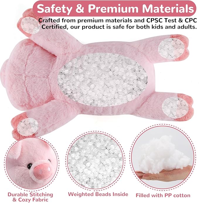 Pig Weighted Stuffed Animals - 28 Inch 5.0 Pounds Weighted Plushies Pig - Large Plush Stuffed Animals Pillow - Cute Plush Toys Gifts for Kids & Adults