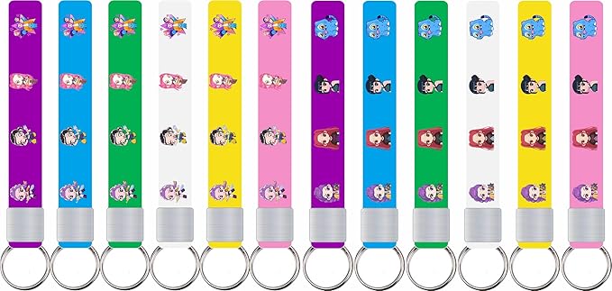 Demon Movie Hunters Birthday Party Supplies, 86pcs Birthday Party decorations Set Included 12 Bracelets, 12 Acrylic Pins, 12 Keychains, 50 Stickers, for Boys and Girls Cartoon Theme Party.
