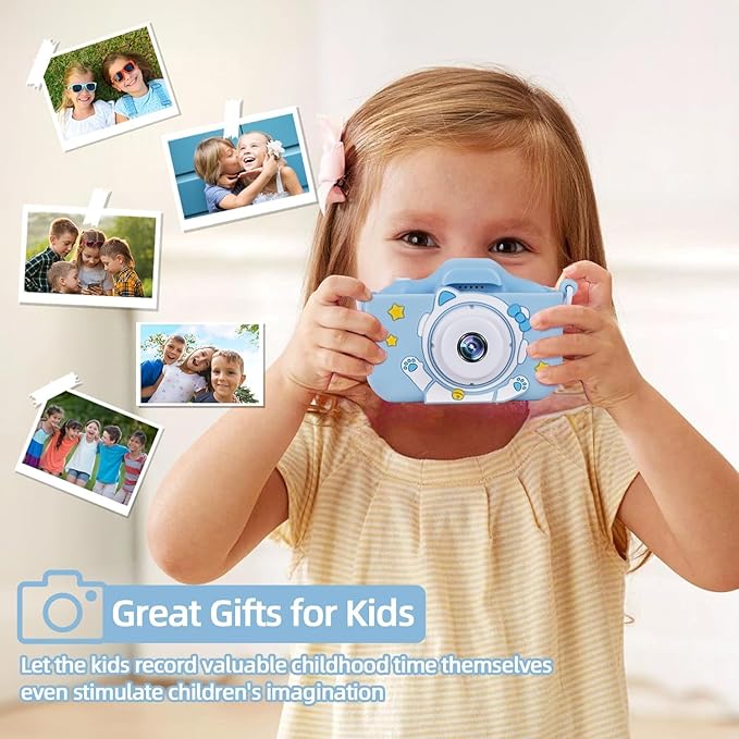 Kids Camera for 3-12 Years Old,Toddlers Childrens Girls & Boys Selfie Camera, 48 MP 1080P IPS Screen Dual Digital Toy Camera, Perfect for Kids Birthday with 32GB Card