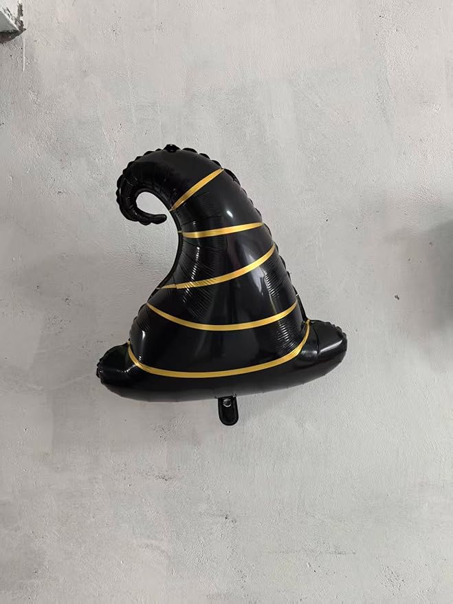 6pcs Magical Wizard Hat Balloons Hary Balloons Broom Balloon for Magic Themed Birthday Decorations Wizard Party Decor Magic Poter Decor Graduation Party Poters Baby Shower Party Supplies