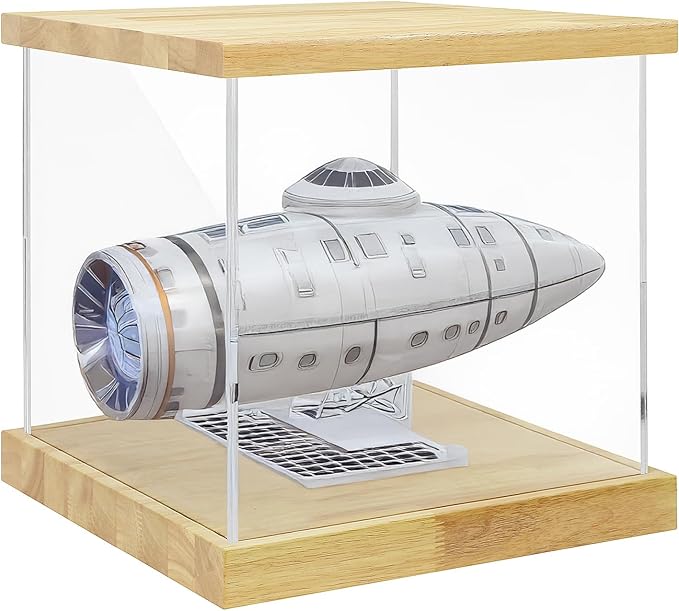 BenchPro Clear Acrylic Display Case for Trophy, Collectibles, Assemble Cube Display Box Stand Dust Proof Protection Showcase for Action Figures Toys. (1.75" & 1" Thick Wood, 15" H x 15" L x 15" D)