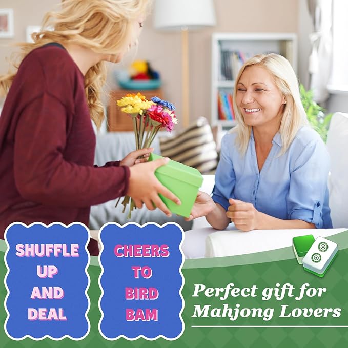 Soulchen 2 Pcs Mahjong Tile Mixer Shufflers for Mixing and Shuffling Tiles Plastic Mahjong Accessories Gifts for Lovers Games Decorative Printed Design (Blue Style)