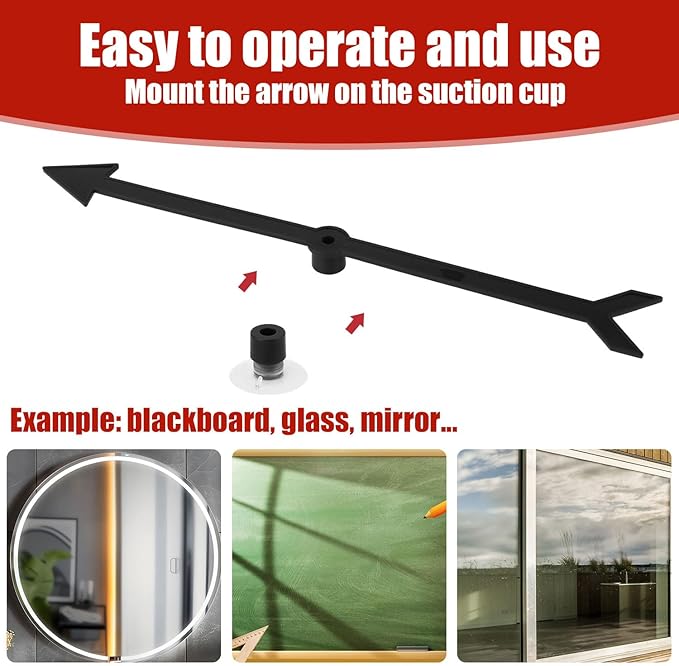 Large Arrow Spinner, Arrow Spinner with Suction Cup Stable Game Board Spinner Arrow Game Spinner Board Games Accessories for Classroom Activities Party Games (Black)