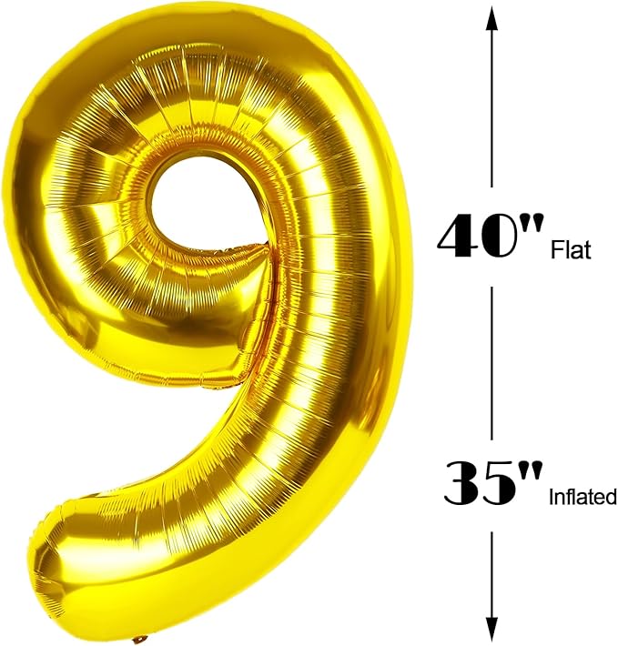 Gold Mylar Number 90 Balloon 40 inch, Number 90 Birthday Balloon, Gold Foil 90 Balloon for 90 Birthday Party, Anniversary Celebration Number Balloons Decorations
