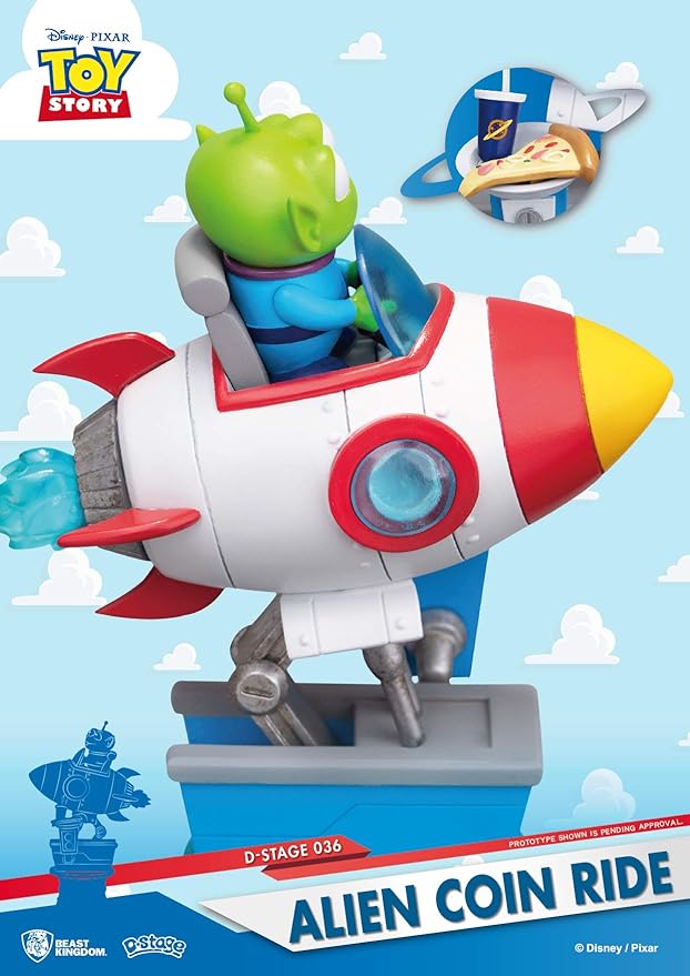 Beast Kingdom Toy Story: Alien Coin Ride Ds-036 D-Stage Series Statue, Multicolor