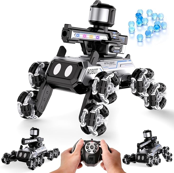 Godboat Robot Dog - Smart Toys for Kids with Music & LED Eyes, 2.4GHZ RC Car, 8-Wheel Stunt, 9+ Lifelike Actions and Water-Shooting, Age 3 4 5 6 7 8 Year Old Boys Girls Christmas & Birthday Gifts 2026