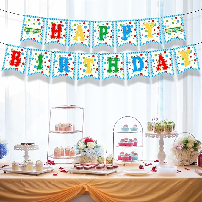 Friend Birthday Banner for Street Theme Party Supplies Colorful Happy Birthday Hanging Decorations Banner