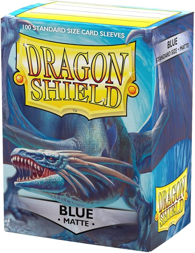 Dragon Shield | Standard Size Matte Card Sleeves | 100 CT - Smooth & Tough TCG Sleeves - Compatible with Pokemon, Flesh & Blood, One Piece & Magic The Gathering | Matte Blue