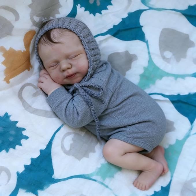 Anano Reborn Baby Dolls Boy, 18 in Realistic Baby Doll, Silicone Babys Doll Lifelike, Real Life Babys, Silicone Reborn Dolls Sleeping Lifelike Newborn Babies Doll's with Accessories