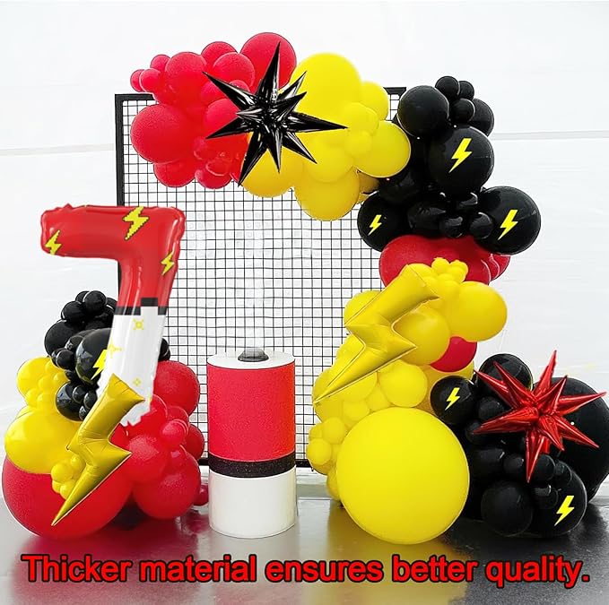 Red White Cartoon Theme Foil Balloons Cartoon Balloons Birthday Party Balloons Decorations Supplies for Kids' Birthday Anniversary Party (Number Nylon 7)