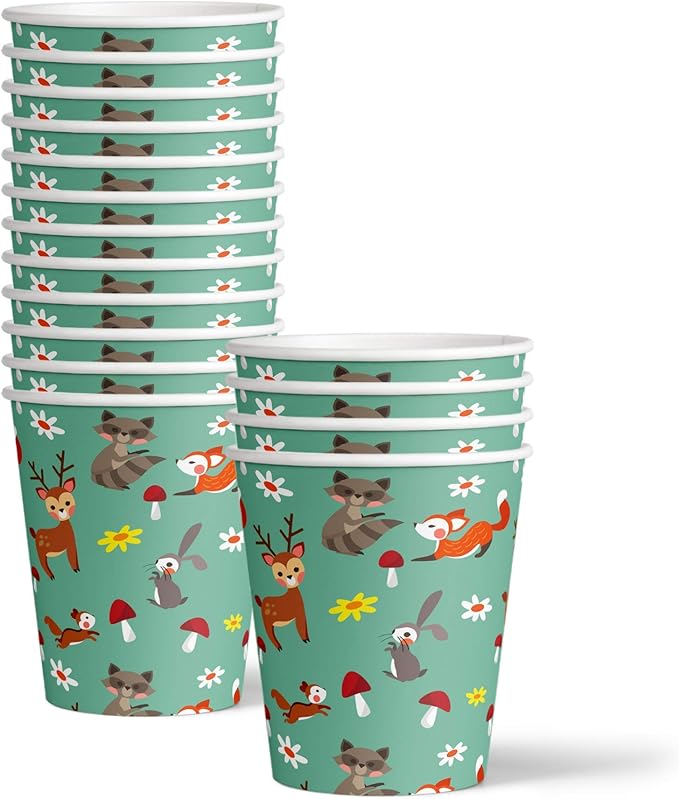 Woodland Animals Birthday Party Supplies Set Plates Napkins Cups Tableware Kit for 16