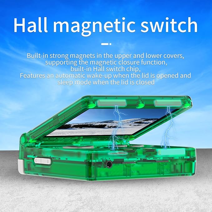 RG35XXSP FILP Retro Game Console,3.5 Inch IPS Screen 640x480,Built-in 64GB TF Card,with 3300mAh Battery Linux System Classic Consoles,Support HD and TV Output Casual Game Console(Green)