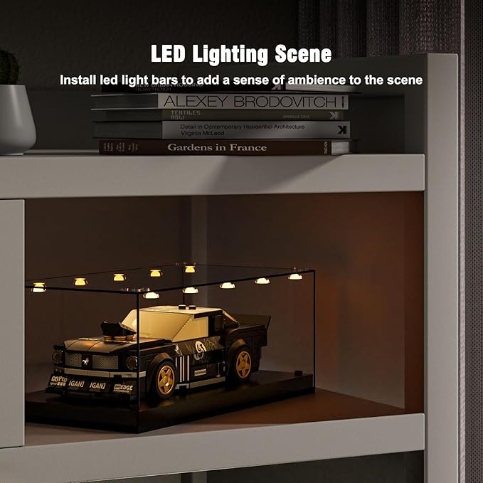 Speed Champion Display Case, Parking Garage Acrylic Display Case, 7.8 x 3.4 x 4.1 Inches, Collectibles Dustproof Showcase for Racing Sports Car Toy (Case Only)