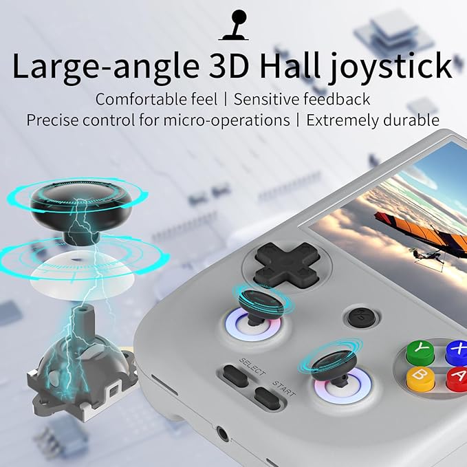 RG406V Android 13 Handheld Game Console 4" HD IPS 8GB RAM No Card RGB Lighting Game Player 5500mAh Battery Multi-Format Support Gray