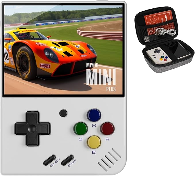 Miyoo Mini Plus 128G Retro Game Console, 3.5" HD Screen Portable Handheld Gaming System, Long Battery Life, Multi-Emulator Support for Classic Retro Games (White 128G)