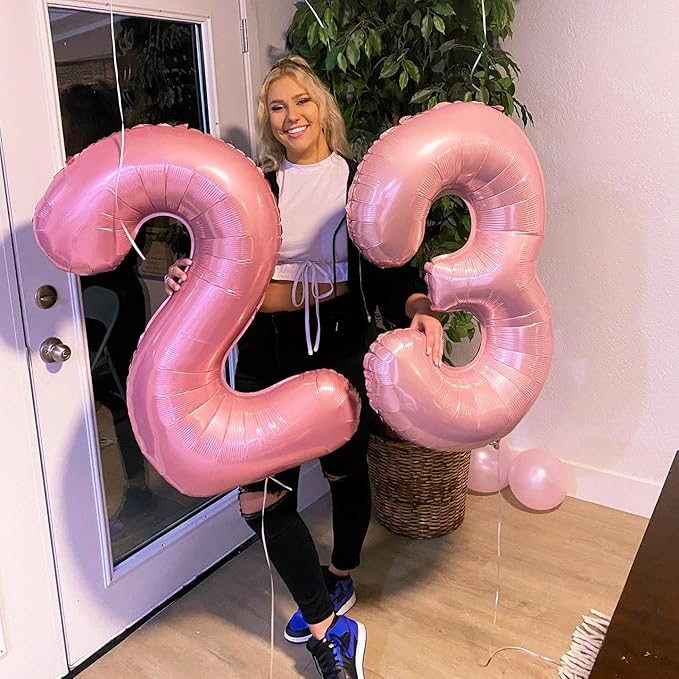 Pearlescent Pink Number 0 Balloon 40 Inch, 0 Balloon Number for 10th 20th 30th 40th 50th 60th Birthday Decorations, Pearlescent Pink Party Supplies