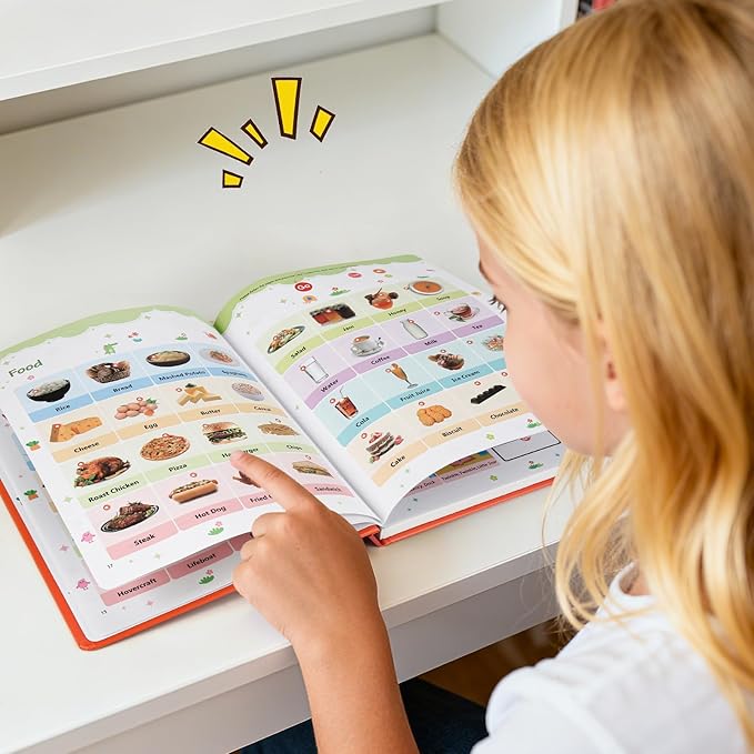 Learning Sound Books, First English Words Sound Book, 21 Themes 470+ Words Interactive Electric Learning Books for Toddlers 2-6 Year Olds, Audio Books for Kids, Gifts for Boys and Girls