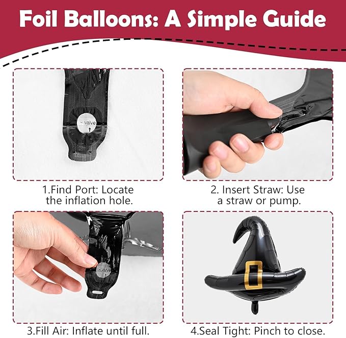 Black Burgundy Balloons, 12 Inch Maroon Black Gold Confetti Balloons with DIY Hat and Gold S-shaped Foil Balloon for Boy Girl Birthday Party Graduation Baby Shower Decorations