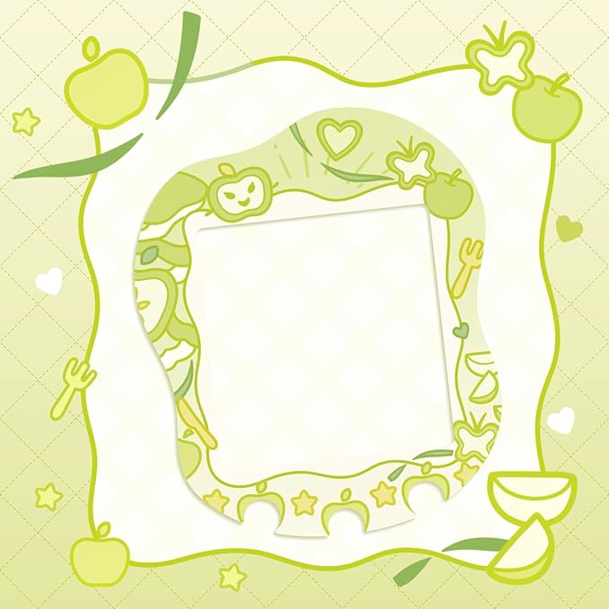 Holographic Laser Faceplate Sticker for Tamagotchi Uni, Self-Adhesive DIY Face Plate Decal, Shimmering Protective Skin for Virtual Pet - (for uni-Apple Green)