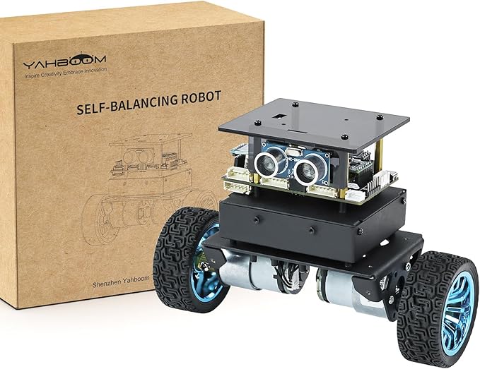 Yahboom STM32 2wd Self-Balancing Robot,Two-Wheeled Intelligent Robot Chassis Kit,PID Obstacle Avoidance Encoder Motor (Standard Kit)