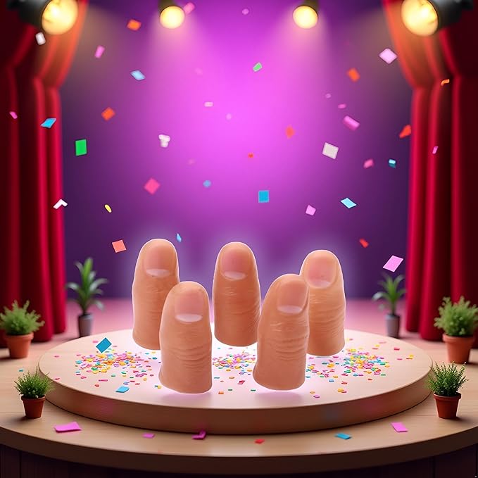 5pcs Fleshcolor Fake Finger Trick Prop,Hard Thumb Tip Finger Fake Magic Tricks,Close up Magic KitsAppear Vanish Magic for Magicians Accessories,Novelty and Gag Toys