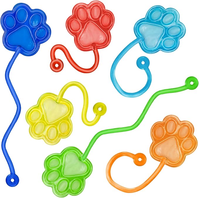 30 PCS Sticky Hands Bulk Party Favors for Kids 4-8,8-12 Year Dog Paw Shape Stretchy Sticky Hand Feet Goodie Bags Stuffers for Kids Treasure Box Toys for Classroom Small Mini Prizes Trinkets