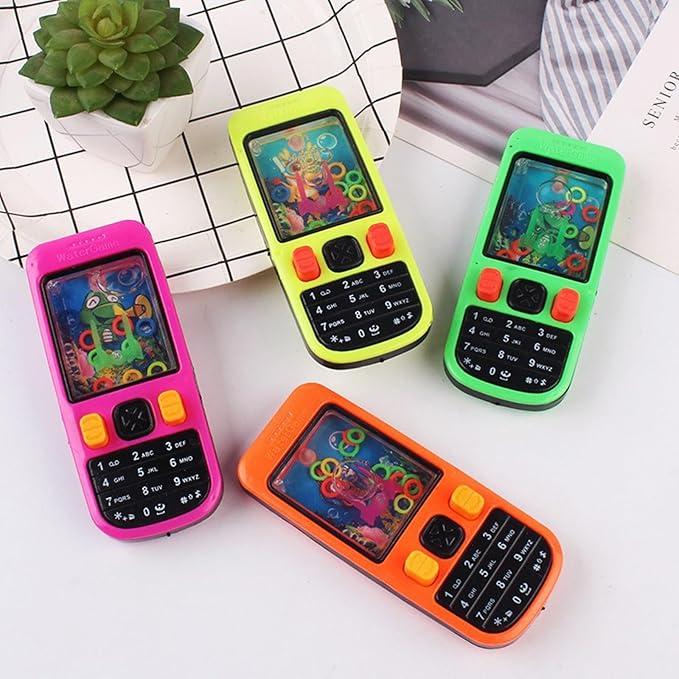 Handheld Water Game, 16 Pack Colorful Handheld Phone Game Water Ring Toss Handheld Game Goodie Bags Stuffers Return Gifts for Kids Birthday Classroom Prize Box Back to School Gift
