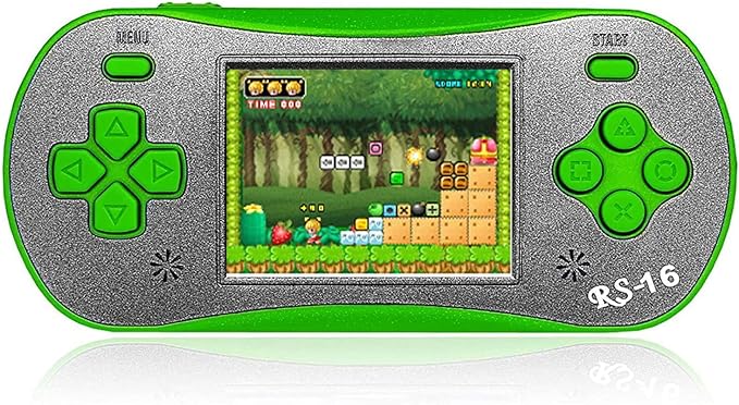 Handheld Game for Kids - FAMILY POCKET RS16 Portable Classic Controller 260 Game 2.5 inch LCD Retro Arcade Video Game System Children's Birthday Gift (Green)