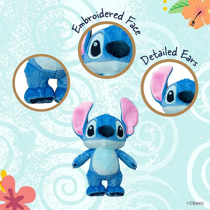 Disney Baby Lilo & Stitch Soft Huggable Stuffed Animal Cute Plush Toy for Toddler Boys and Girls, Gift for Kids, Blue Stitch 15 Inches