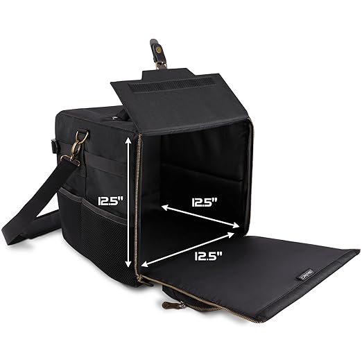 ENHANCE Board Game Shoulder Bag - Reinforced Board Game Storage with Padded Shoulder Strap and Accessories Pockets for Dice, Cards, More - Carrier Protects Tabletop Adventures