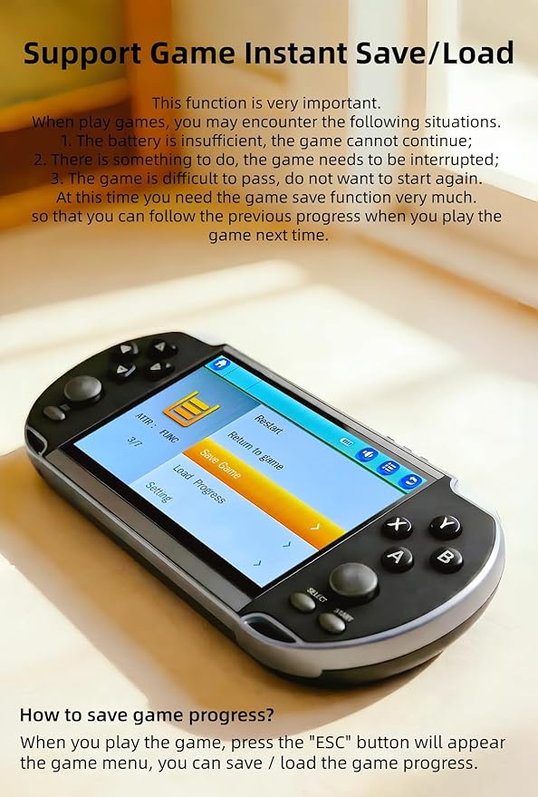 Multi-Function 5.1 Inch Video Game Console Built-in 4000 Retro Games Portable Handheld Support Arcade MAME Multiple Emulator Games Archiveable MP3/4 E-Book Men/Kids