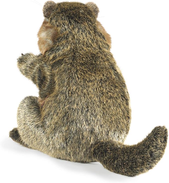 Folkmanis Groundhog Hand Puppet,Brown; Tan; White