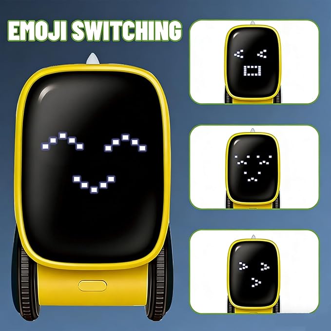 TOPINCN Smart Charging Robots for Kids, Interactive Smart Robotic with Touch Sensor for Boys Girls, Story Machine Remote Control Programming Toy for Early Education Learning (Yellow)