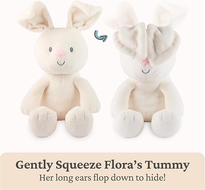 GUND Baby Peek-a-Boo Flora Bunny Plush, Bunny Rabbit Stuffed Animal, Baby Toy for Ages 0 and Up, Cream, 7" (Batteries Not Required)